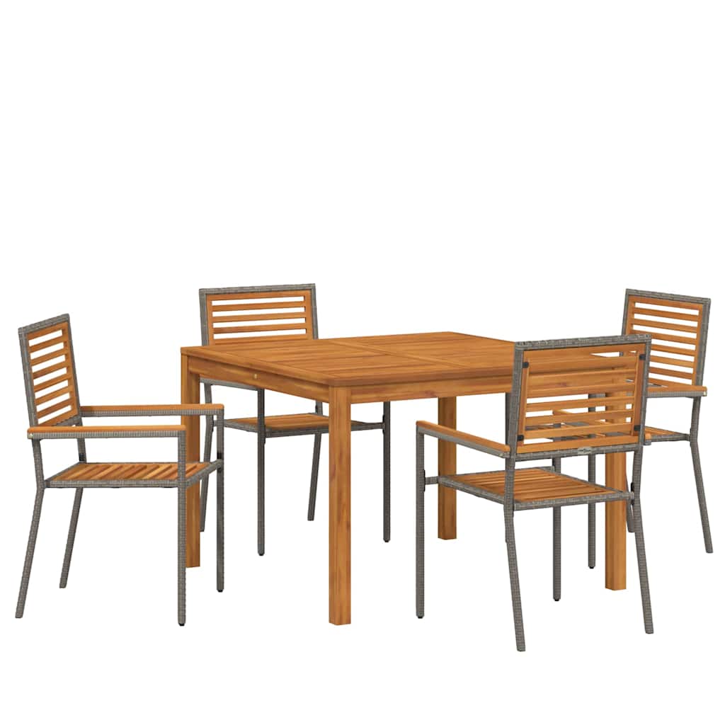 Garten Essgruppe 5 pcs Grau Massivholz Akazie