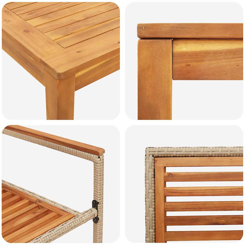 Garten Essgruppe 5 stk. Beige Massivholz Akazie