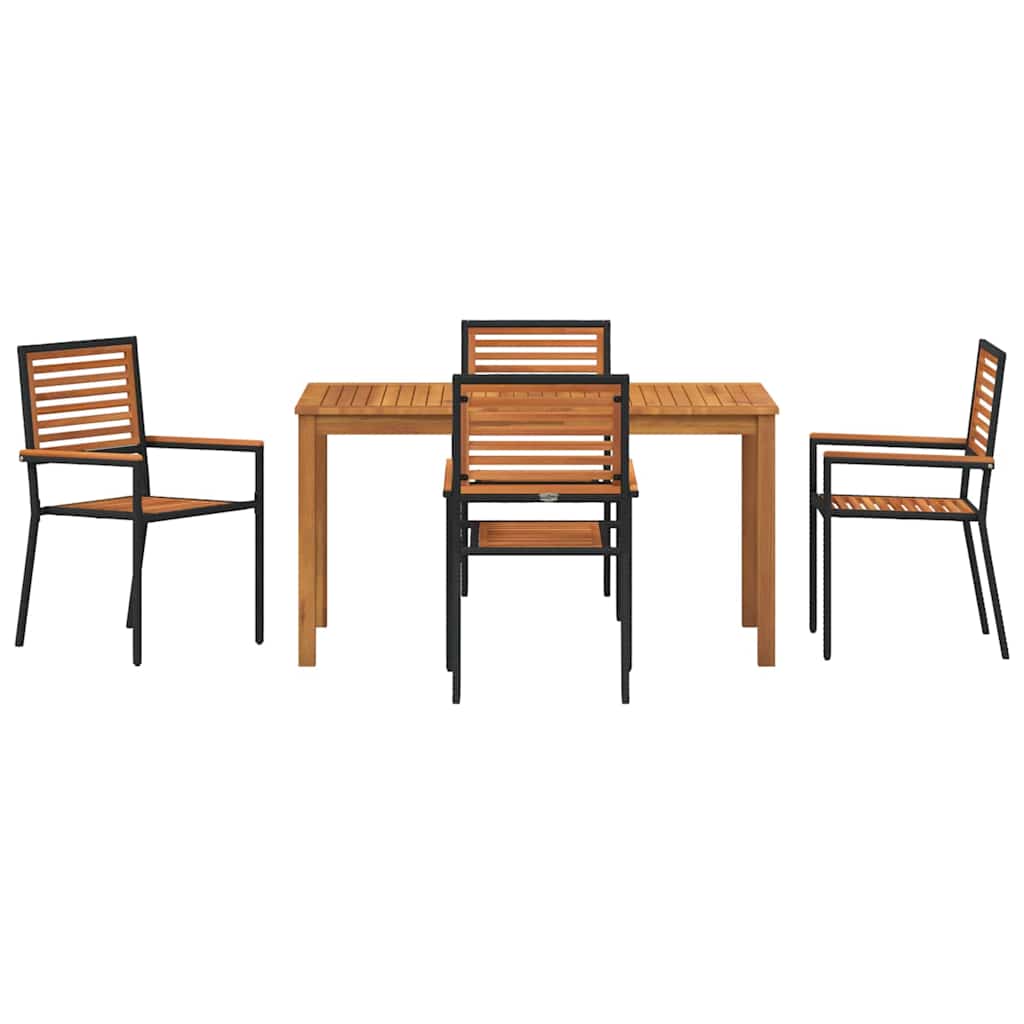 Garten Essgruppe 5 pcs Schwarz Massivholz Akazie
