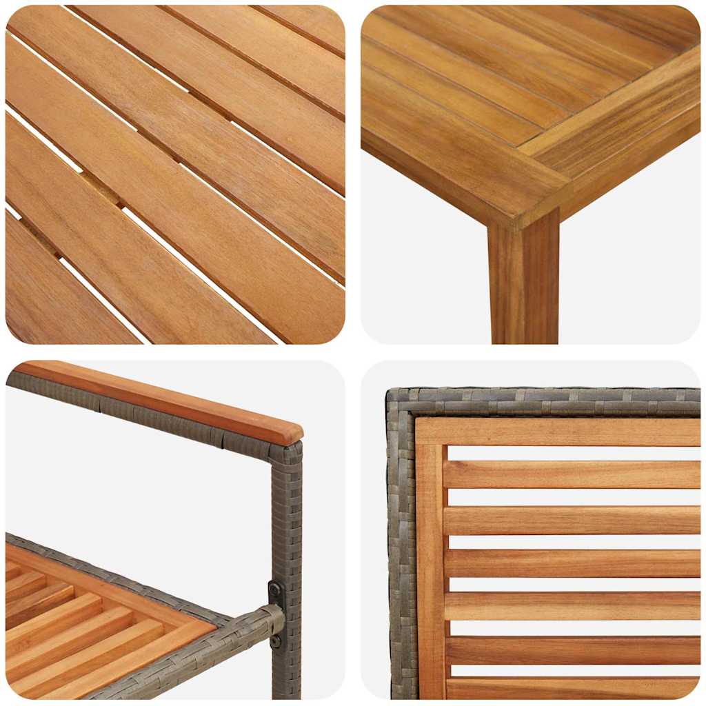Garten Essgruppe 7 stk. Grau Massivholz Akazie