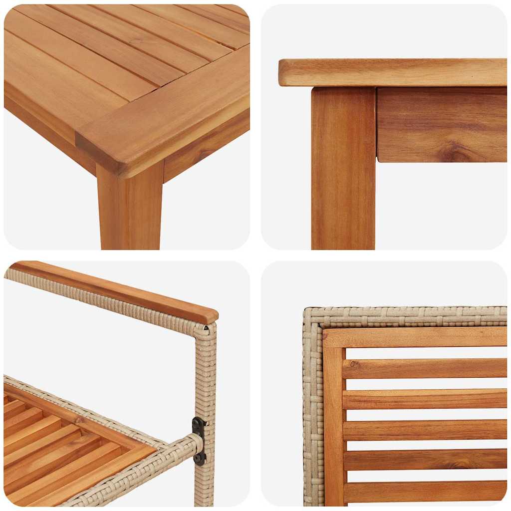 Garten Essgruppe 7 pcs Beige Massivholz Akazie