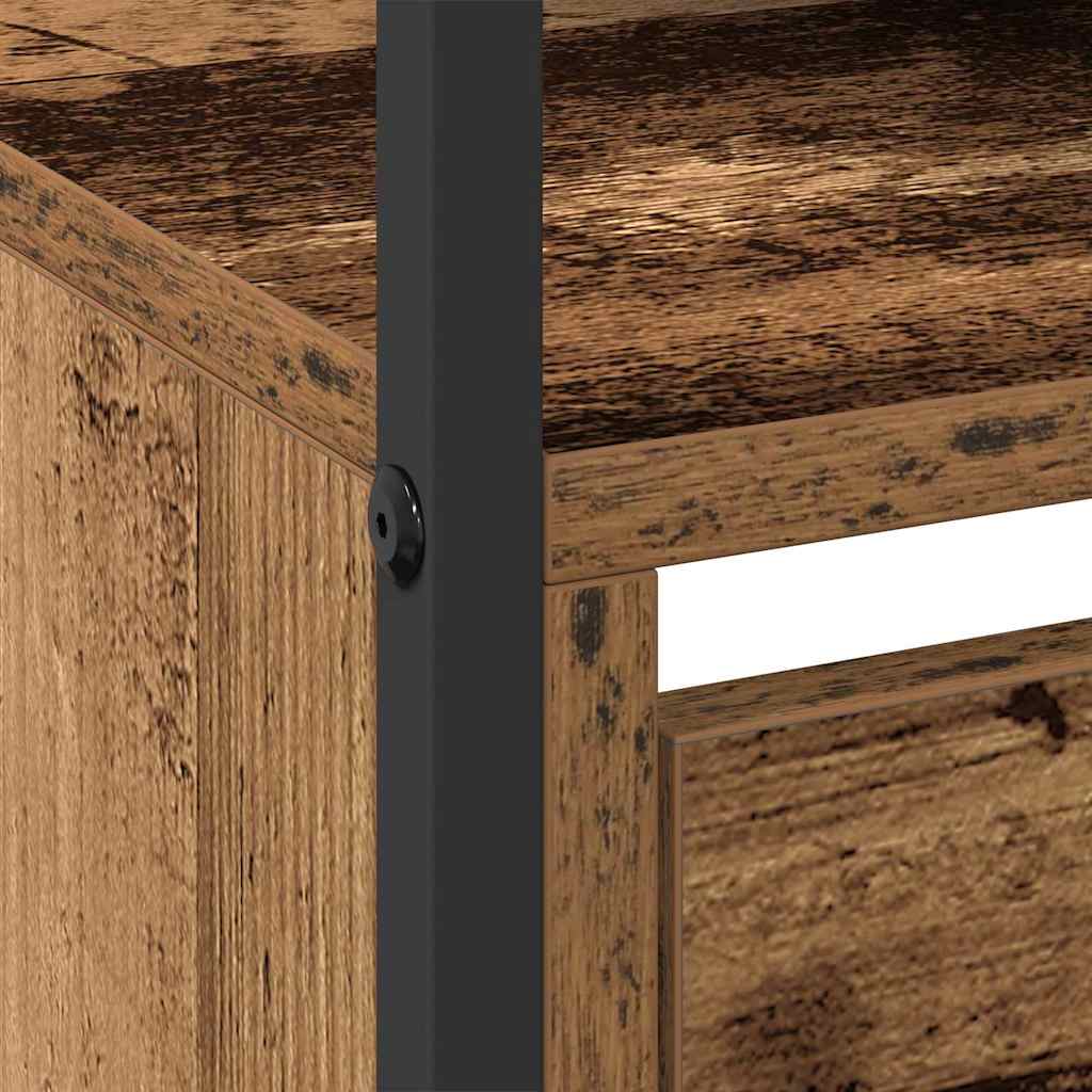 Schuhschrank mit Tür Altholz 100 x 34 x 112 cm Holzwerkstoff