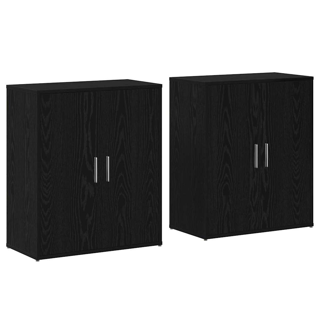 Sideboard 2 stk. Schwarz Eichen-Optik 60 x 31 x 70 cm