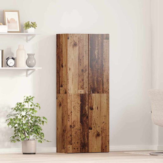 Büroschrank mit Regal Altholz 60 x 32 x 153 Holzwerkstoff