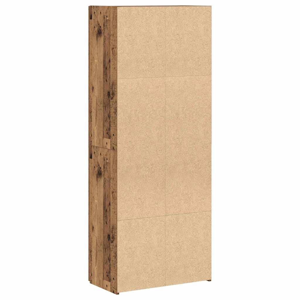 Ensemble de 2 classeurs en bois de récupération et bois massif recyclé