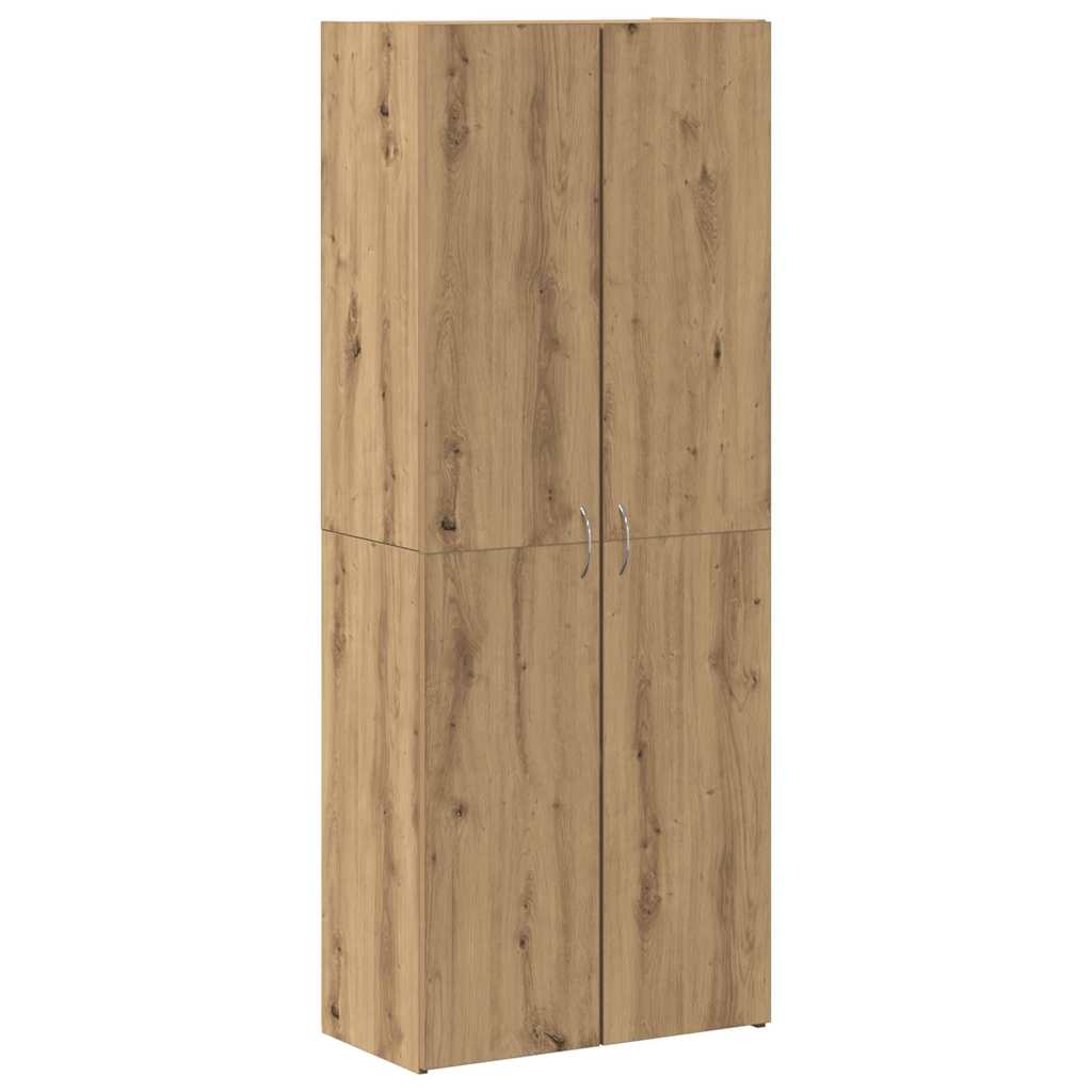 Ensemble de 2 armoires de bureau artisanales en bois de chêne