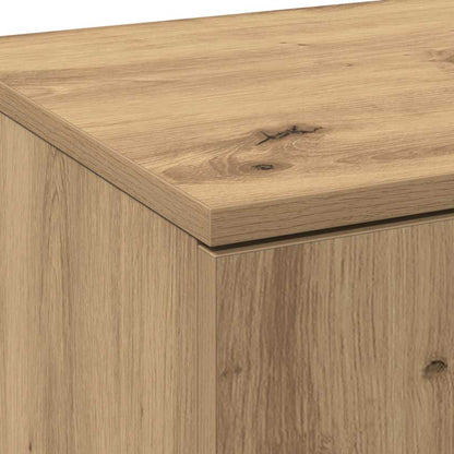 Highboard 80 x 35 x 180 cm Holzwerkstoff Eiche handwerklich