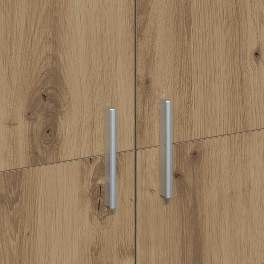 Highboard 80 x 35 x 180 cm Holzwerkstoff Eiche handwerklich