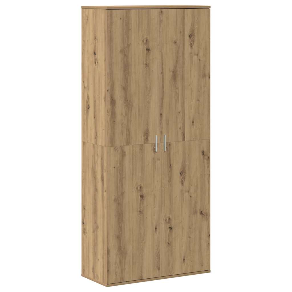 Highboard 80 x 35 x 180 cm Holzwerkstoff Eiche handwerklich