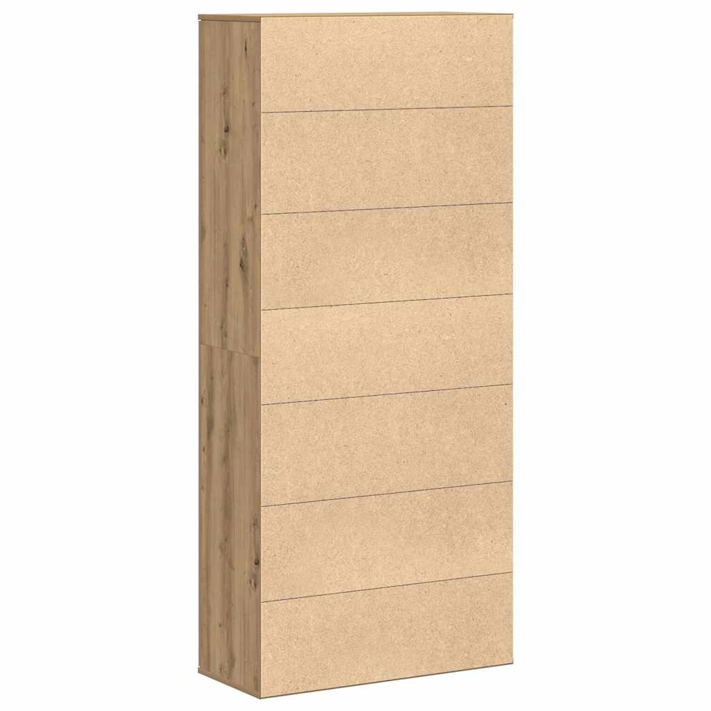 Highboard 80 x 35 x 180 cm Holzwerkstoff Eiche handwerklich
