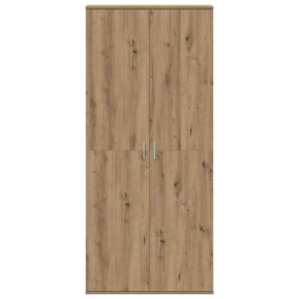 Highboard 80 x 35 x 180 cm Holzwerkstoff Eiche handwerklich