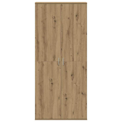 Highboard 80 x 35 x 180 cm Holzwerkstoff Eiche handwerklich
