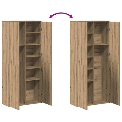 Highboard 80 x 35 x 180 cm Holzwerkstoff Eiche handwerklich