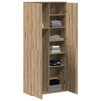 Highboard 80 x 35 x 180 cm Holzwerkstoff Eiche handwerklich