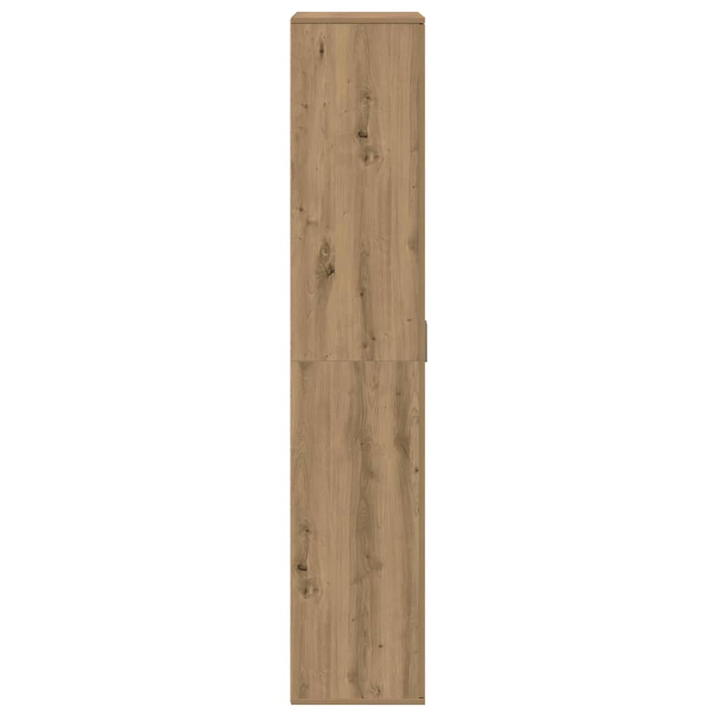 Highboard 80 x 35 x 180 cm Holzwerkstoff Eiche handwerklich