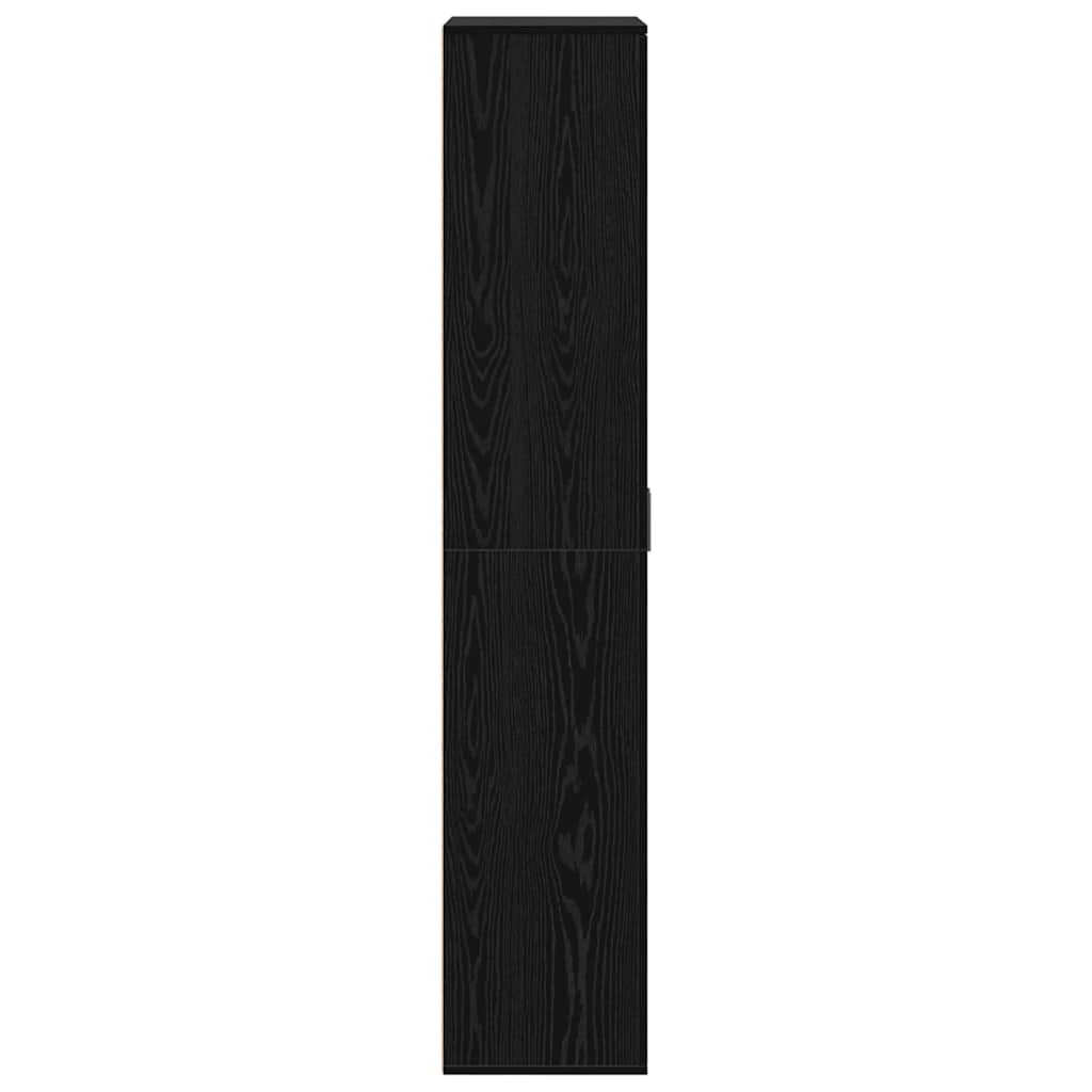 Highboard 80 x 35 x 180 cm Holzwerkstoff Schwarz Eichen-Optik