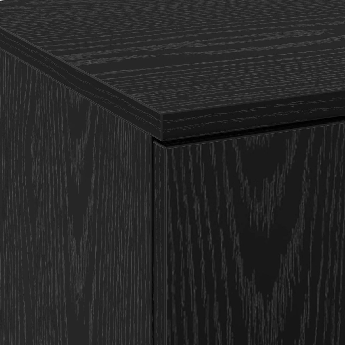 Highboard 70 x 33,5 x 180 cm Holzwerkstoff Schwarz Eichen-Optik