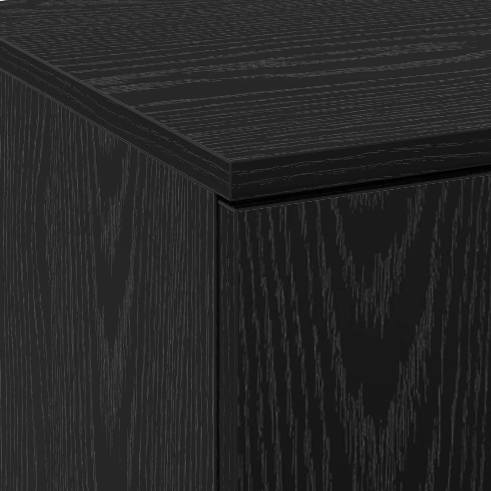 Highboard 70 x 33,5 x 180 cm Holzwerkstoff Schwarz Eichen-Optik