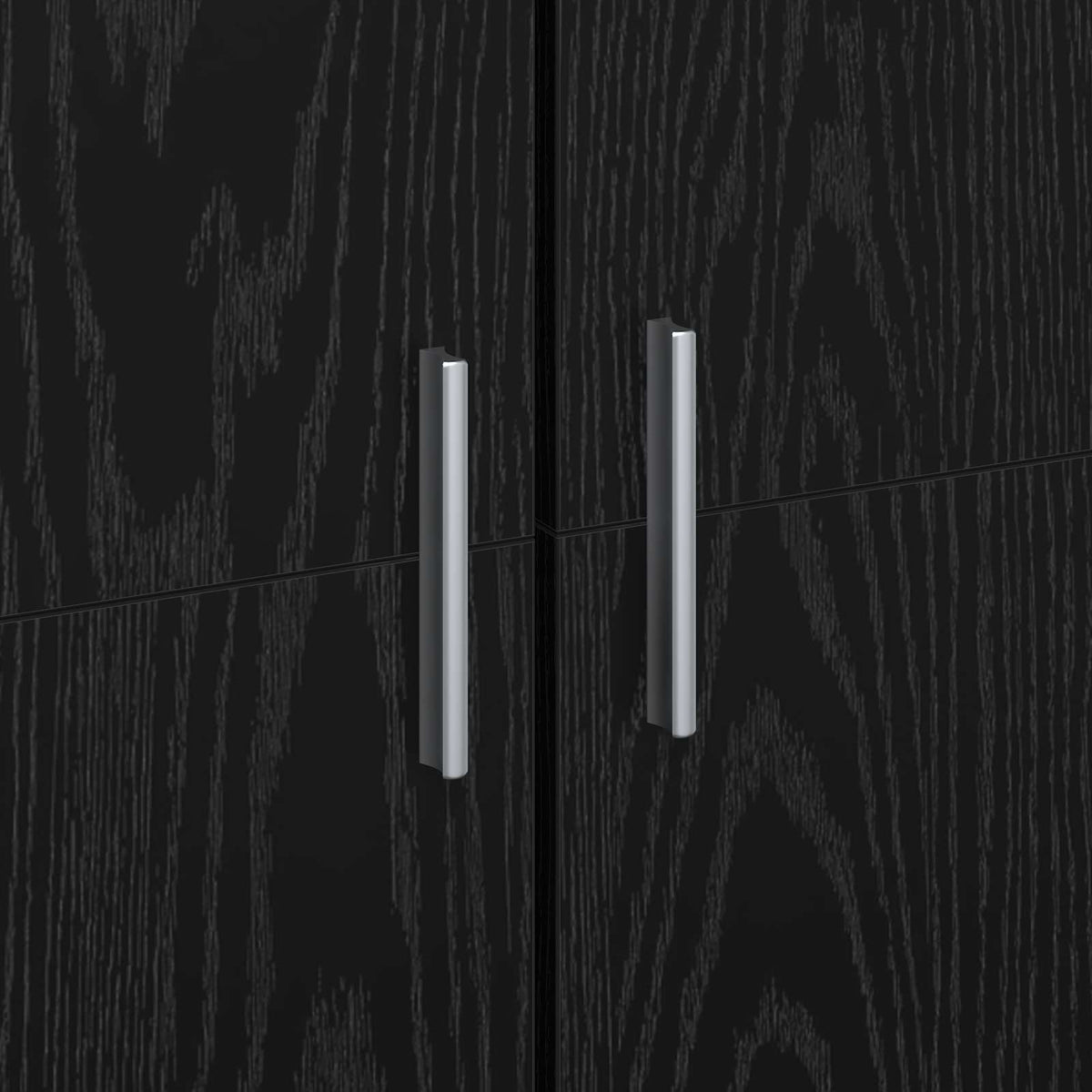 Highboard 70 x 33,5 x 180 cm Holzwerkstoff Schwarz Eichen-Optik