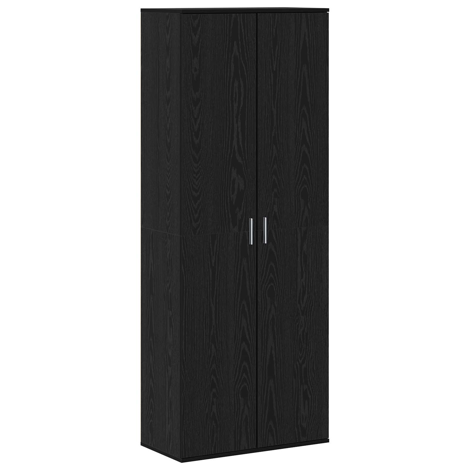 Highboard 70 x 33,5 x 180 cm Holzwerkstoff Schwarz Eichen-Optik