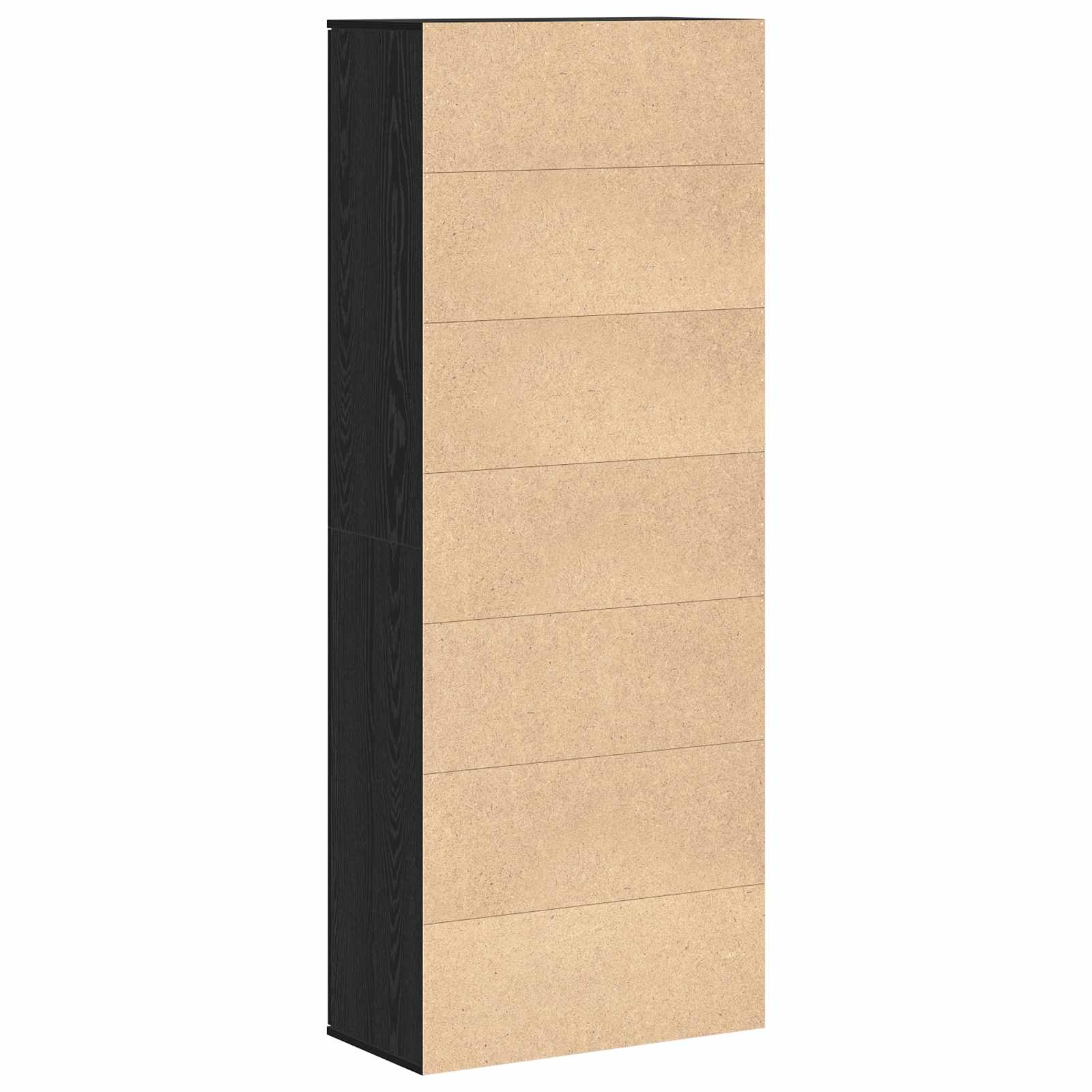 Highboard 70 x 33,5 x 180 cm Holzwerkstoff Schwarz Eichen-Optik