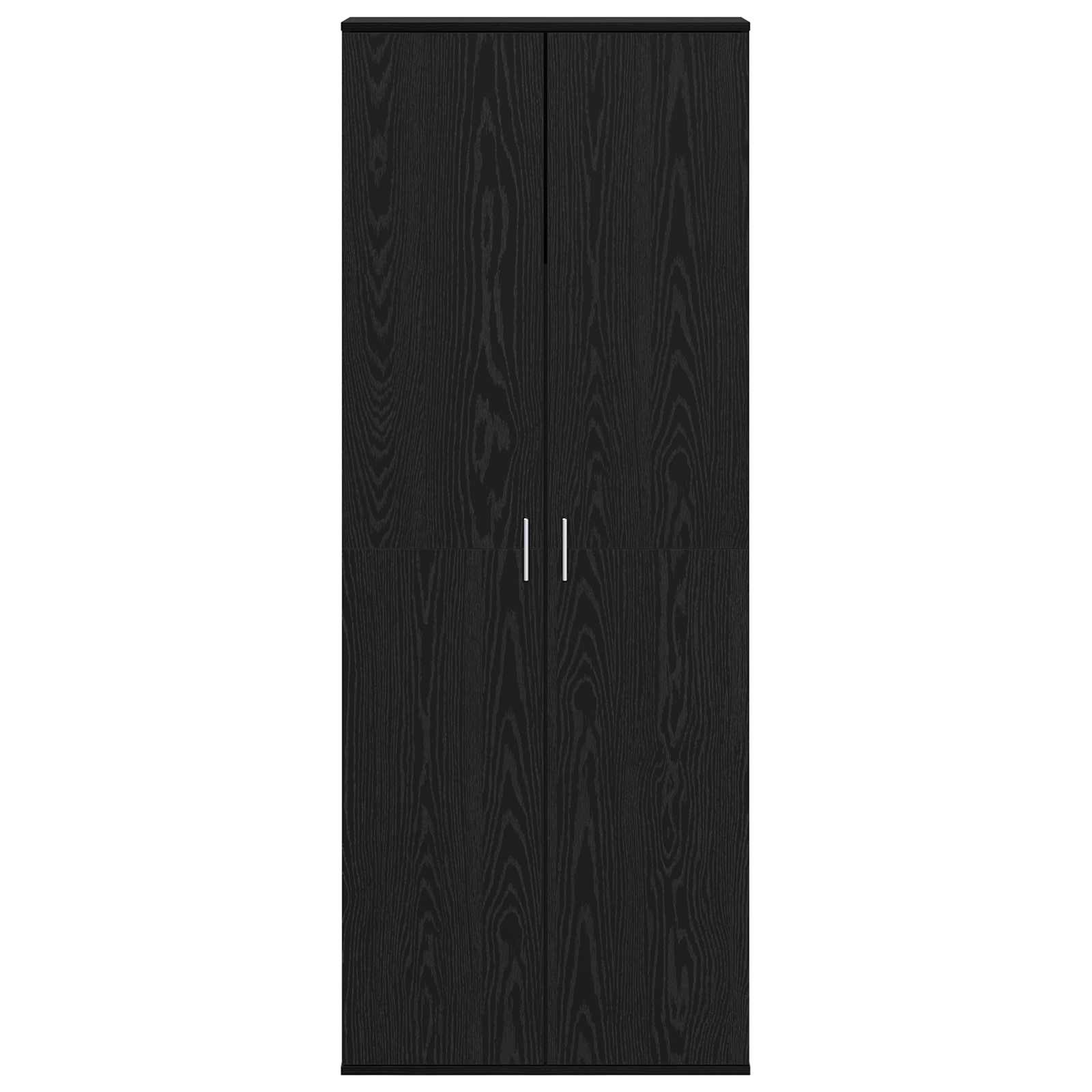 Highboard 70 x 33,5 x 180 cm Holzwerkstoff Schwarz Eichen-Optik