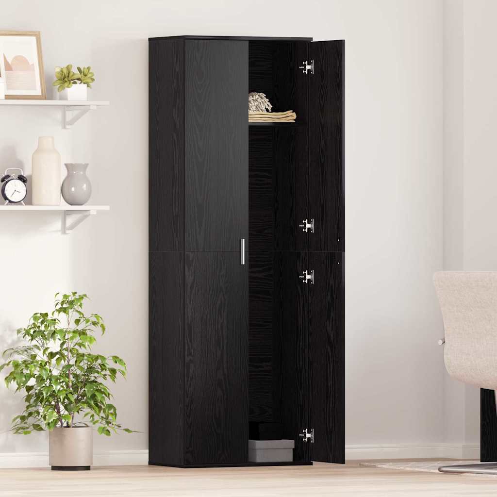 Highboard Schwarz Eichen-Optik 60 x 35 x 180 cm Holzwerkstoff