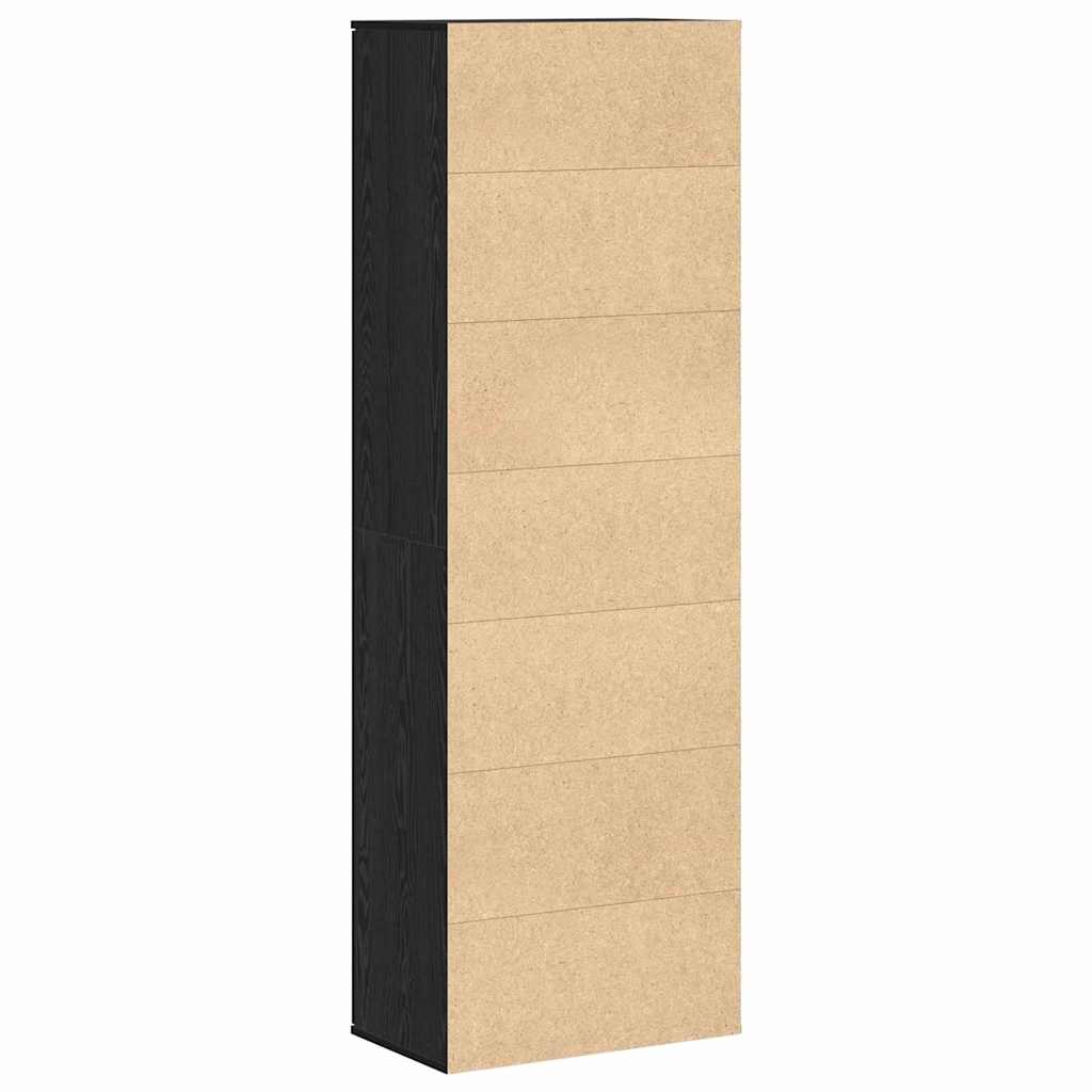 Highboard Schwarz Eichen-Optik 60 x 35 x 180 cm Holzwerkstoff