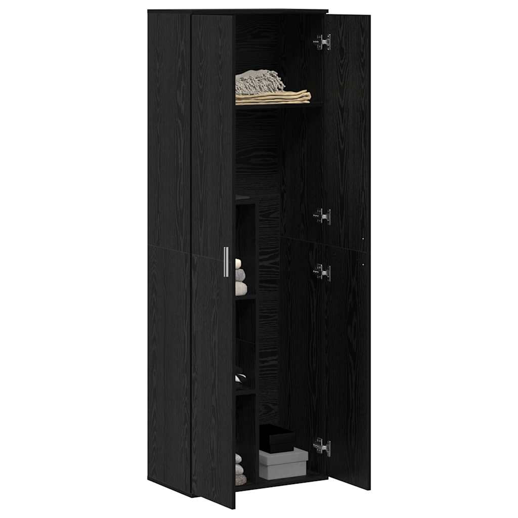 Highboard Schwarz Eichen-Optik 60 x 35 x 180 cm Holzwerkstoff