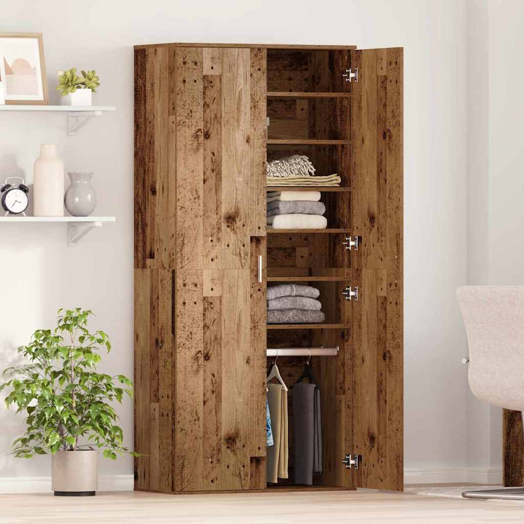 Hochschrank mit Regal Altholz 80 x 39 x 178 cm Holzwerkstoff