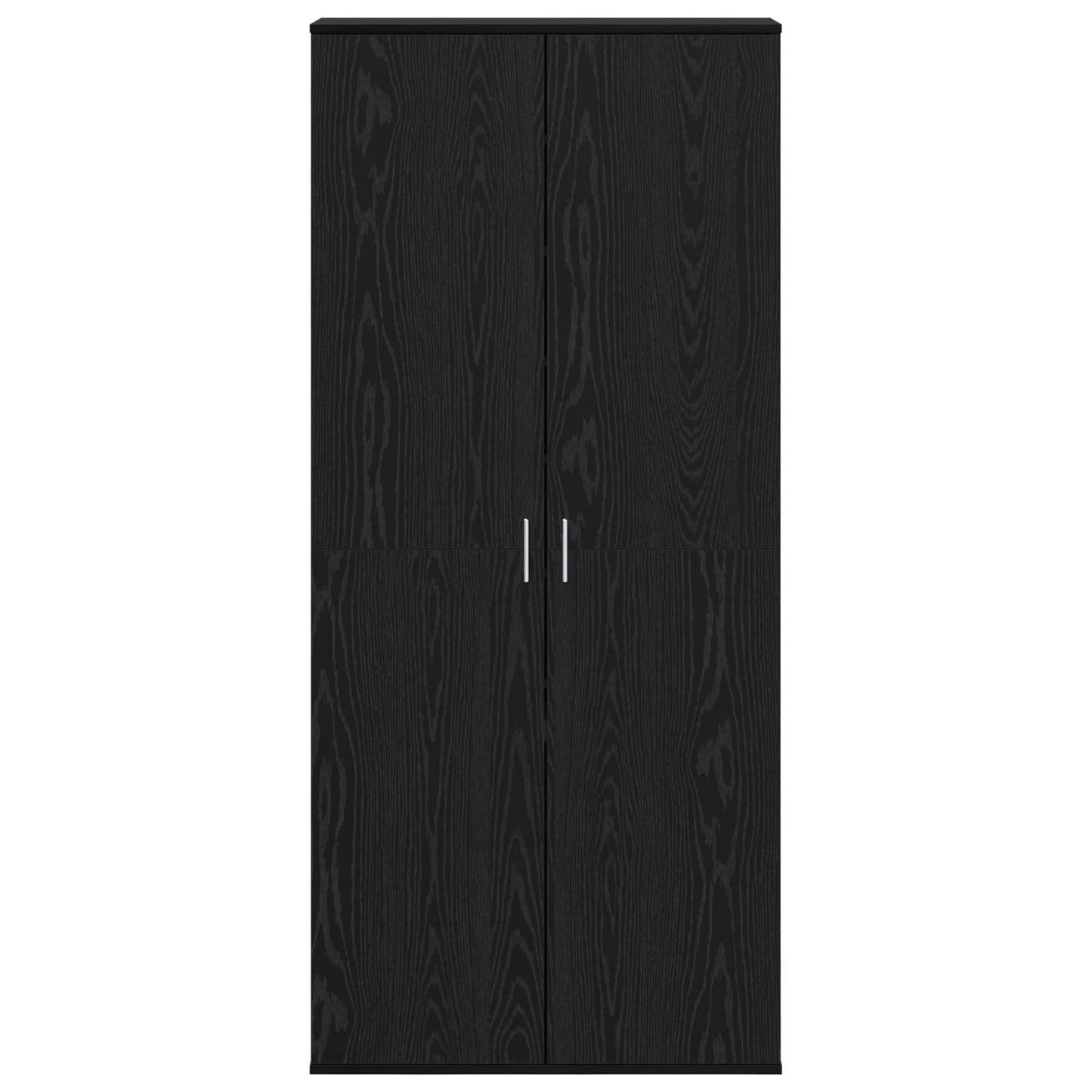 Hochschrank Schwarz Eichen-Optik 80 x 39 x 178 cm Holzwerkstoff