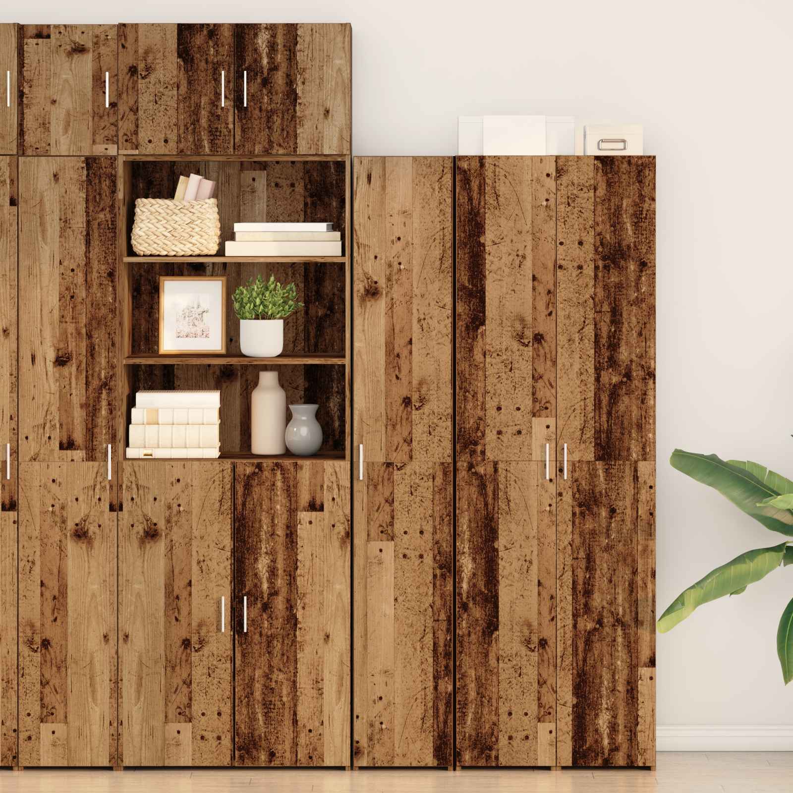 Highboard 2 pcs Altholz 30 x 42,5 x 185 cm