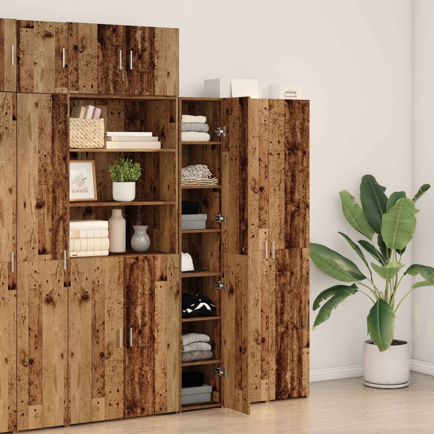 Highboard 2 pcs Altholz 30 x 42,5 x 185 cm