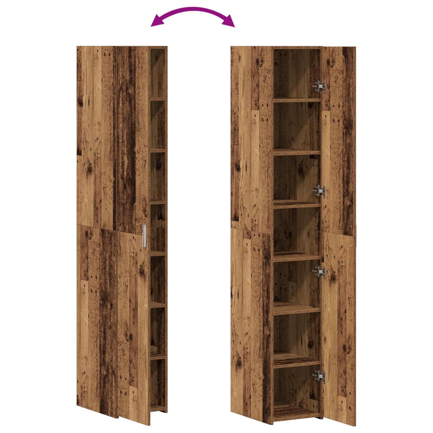 Highboard 2 pcs Altholz 30 x 42,5 x 185 cm