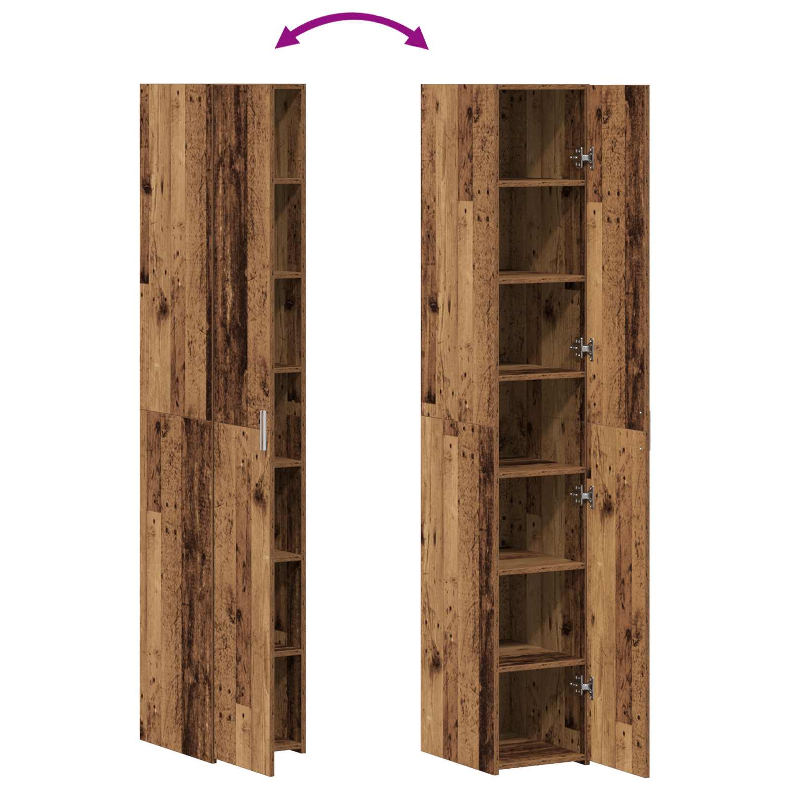 Highboard 2 pcs Altholz 30 x 42,5 x 185 cm