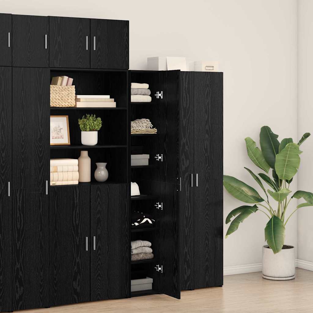 Highboard 2 pcs Schwarz Eichen-Optik 30 x 42,5 x 185 cm