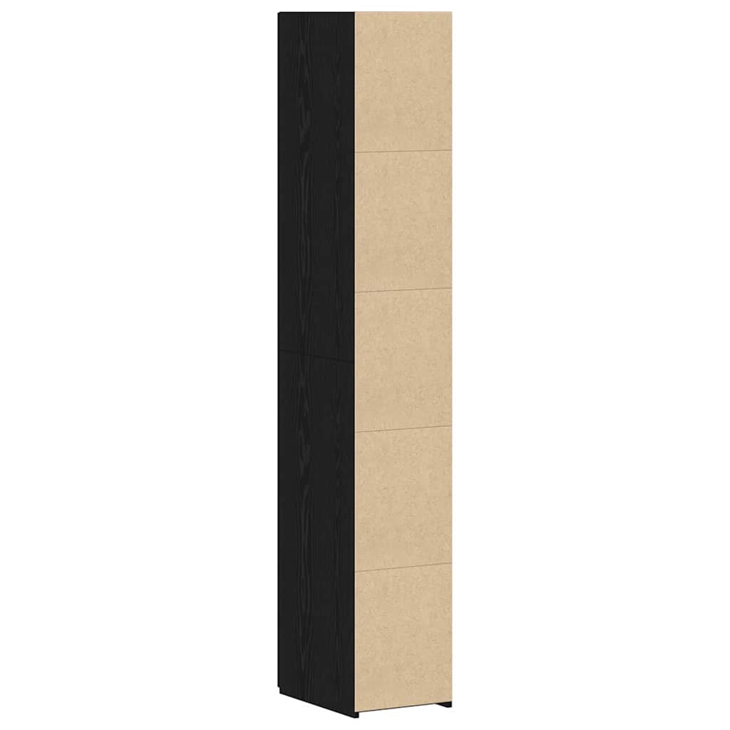 Highboard Schwarz Eichen-Optik 30 x 42,5 x 185 cm