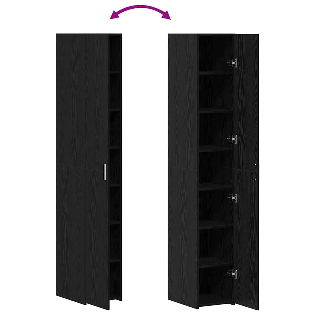 Highboard 2 pcs Schwarz Eichen-Optik 30 x 42,5 x 185 cm