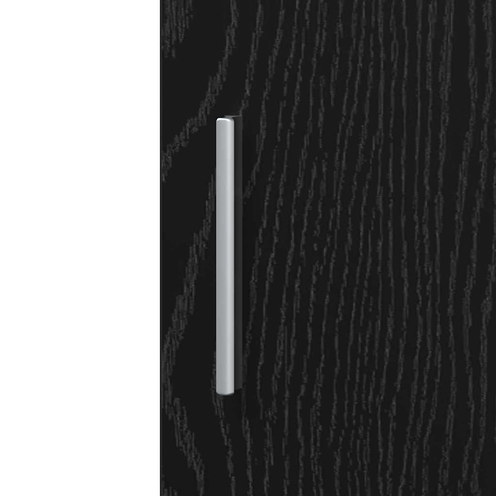 Highboard Schwarz Eichen-Optik 40 x 42,5 x 185 cm
