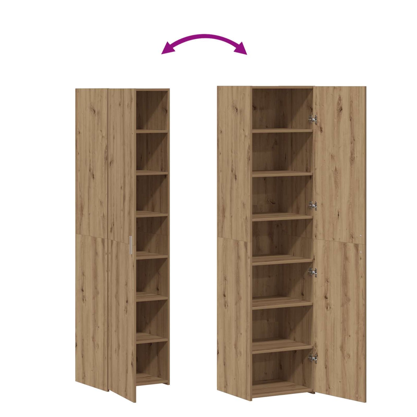 Highboard Artisan-Eiche 45 x 42,5 x 185 cm