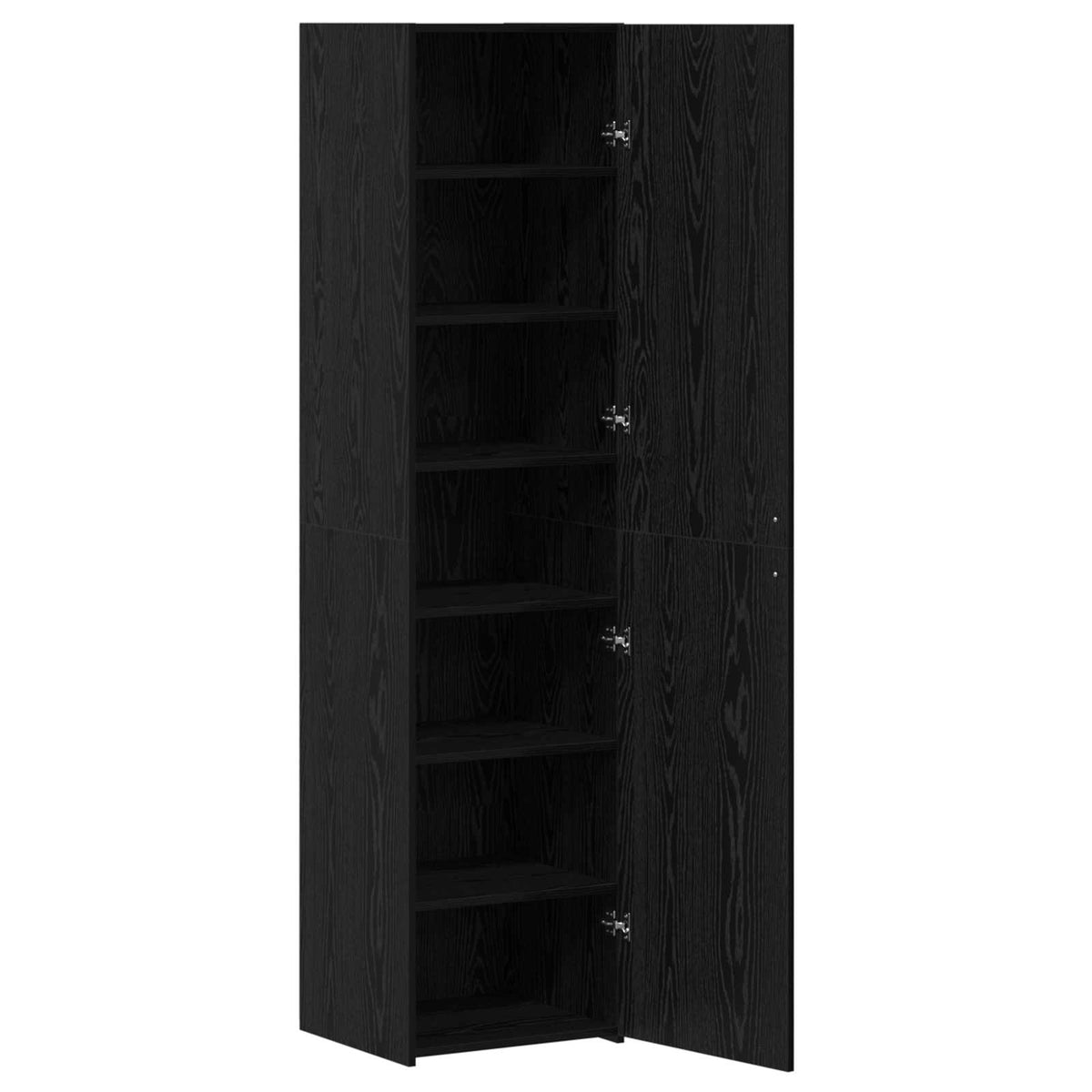 Highboard Schwarz Eichen-Optik 45 x 42,5 x 185 cm