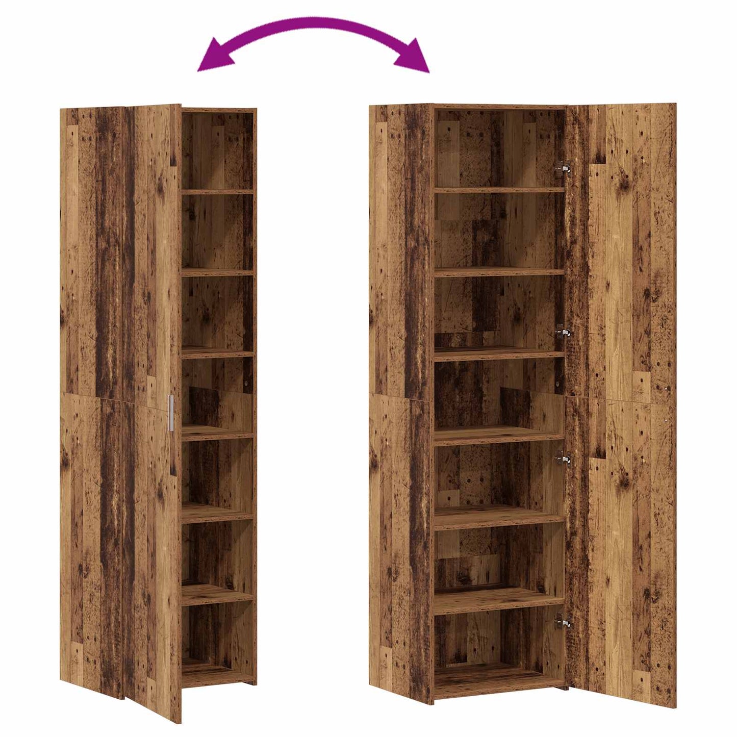 Highboard 2 pcs Altholz 50 x 42,5 x 185 cm