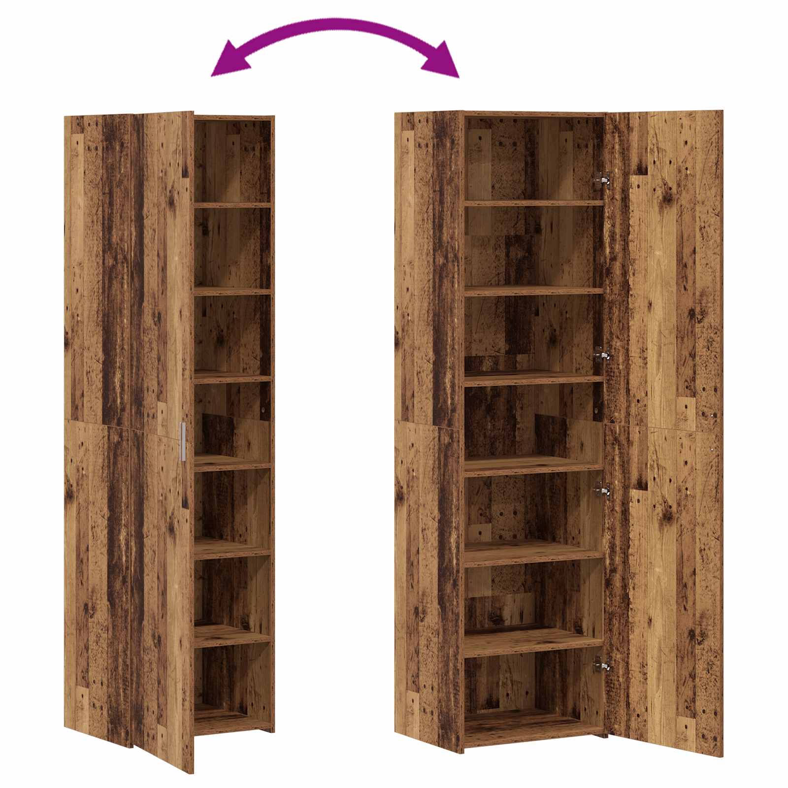 Highboard 2 pcs Altholz 50 x 42,5 x 185 cm