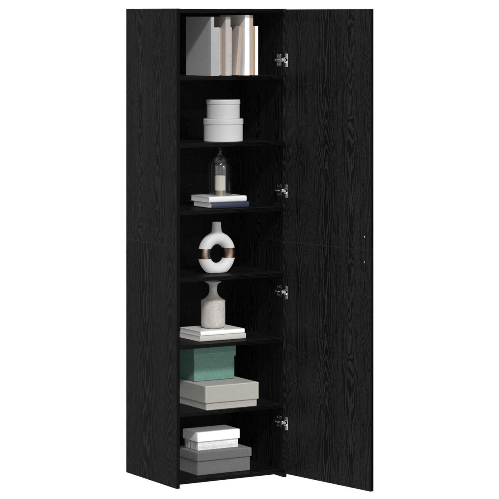 Highboard 2 pcs Schwarz Eichen-Optik 50 x 42,5 x 185 cm
