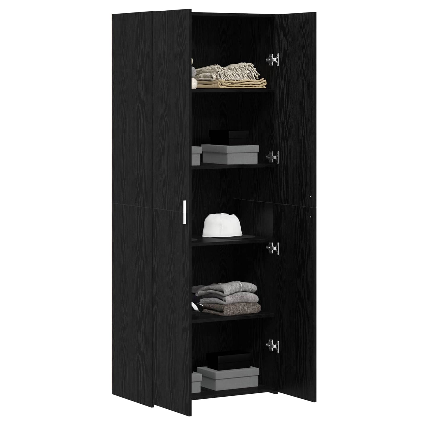 Highboard 2 pcs Schwarz Eichen-Optik 70 x 42,5 x 185 cm