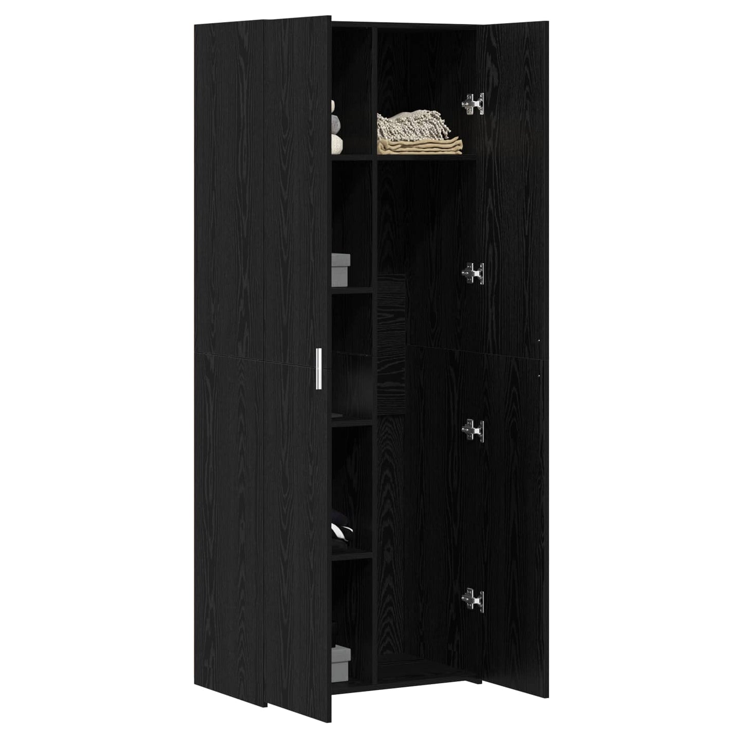 Highboard 2 pcs Schwarz Eichen-Optik 70 x 42,5 x 185 cm