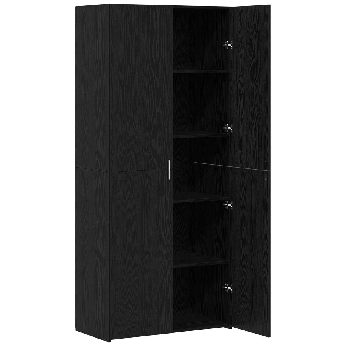 Highboard Schwarz Eichen-Optik 80 x 42 x 185 cm