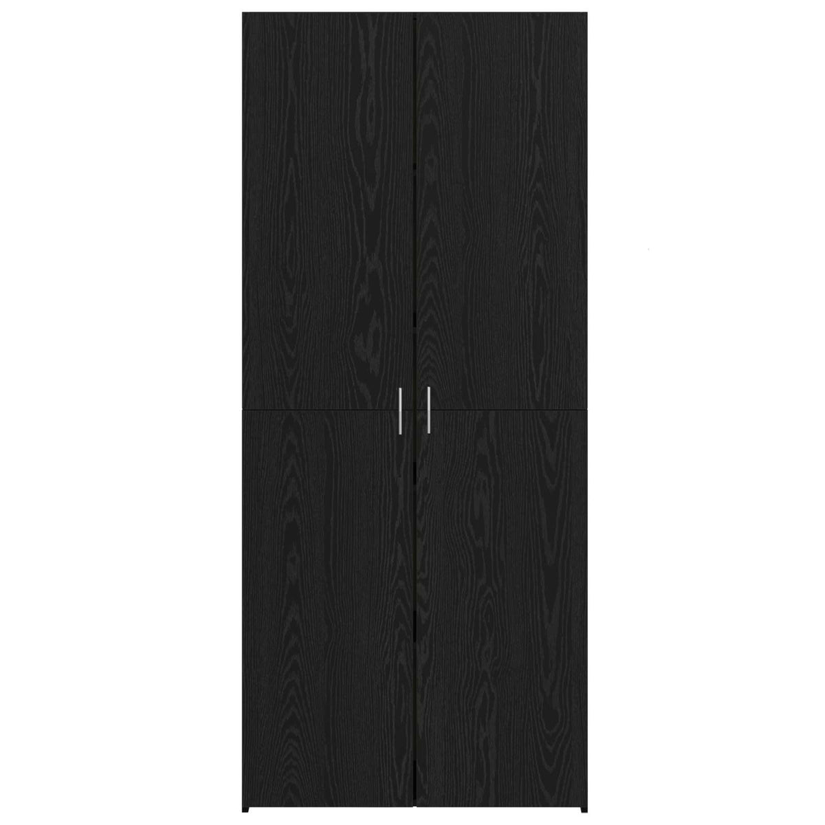 Highboard Schwarz Eichen-Optik 80 x 42 x 185 cm