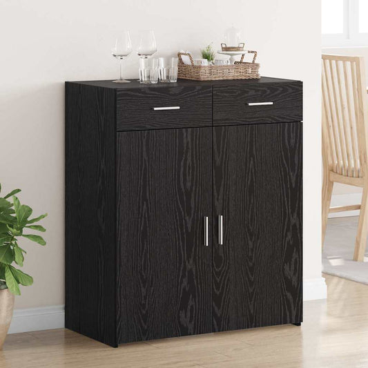 Aufbewahrungsschrank Schwarz Eichen-Optik 80 x 42,5 x 93 cm