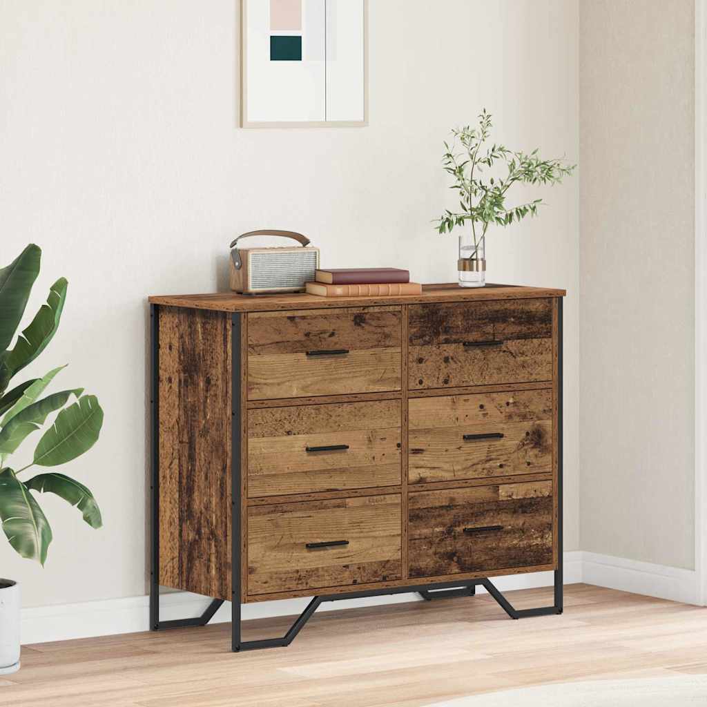 Kommode mit Schubladen 2 pcs Altholz 91 x 35,5 x 74,5 cm